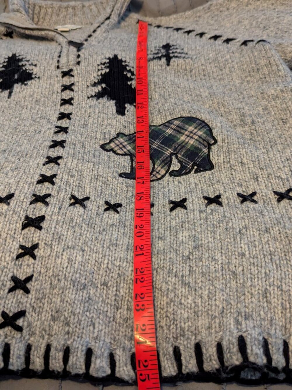 Coldwater Creek Bear & Pine Tree Sweater | NWOT | Cozy Cabin Style Size XL/P - Picture 9 of 10